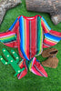 MAROON SERAPE PRINTED BABY ONESIE WITH BELL SLEVES. PJG651522033-ONE SIZE