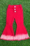 RED, VERY STRETCHY DENIM BELL PANTS W/ FRONT & BACK POCKETS. PNG501322004-AMY