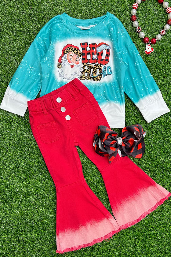 RED, VERY STRETCHY DENIM BELL PANTS W/ FRONT & BACK POCKETS. PNG501322004-AMY