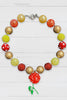 MULTI COLOR BUBBLE NECKLACE WITH ROSE PENDANT.  3PSC/$12.00 XL-02110