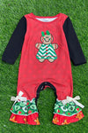 GINGER COOKIE RED BABY ROMPER. CXPPF-013090-LOI