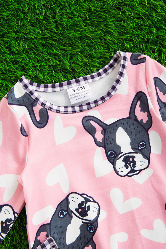 PUPPY & HEART PRINTED BABY ROMPER. RPG051523001-AMY