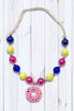 MULTI COLOR BUBBLE NECKLACE WITH DONUT PENDANT. 3PCS/$12.00  XL-01951