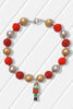 RED & GOLD BUBBLE NECKLACE WITH NUTCRACKER  PENDANT. 3PSC/$12.00 XL-012036