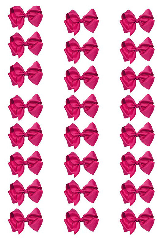 H. PINK 4" WIDE HAIR BOWS 24PCS/7.50  BW-175-4