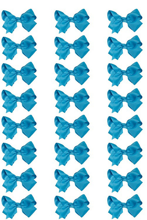 ISLAND BLUE BOWS 4IN WIDE 24PCS/$7.50 BW-328-4