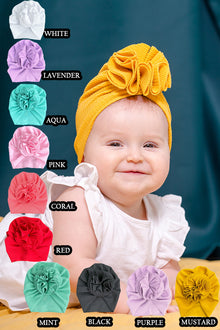  RUFFLE TURBAN FOR BABY, AVAILABLE IN 11 COLORS. 5PCS/$5.00 HB-2021-2